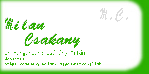 milan csakany business card